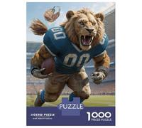 Puzzles De 1000 Pièces Gridiron Lion Football Puzzles pour Adultes - Jeu De Réflexion - Améliore La Mémoire - Cadeaux Uniques pour Un Anniversaire Ou Noël 52x38cm/1000pcs
