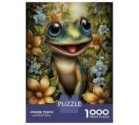 Puzzles De 1000 Pièces - Happy Frog in Floral Setting Puzzles pour Adolescents, Jeu De Réflexion Et Anti-Stress, Idéal en Cadeau pour Toute La Famille 38x26cm/1000pcs