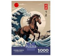 Puzzles De 1000 Pièces - Horse Great Wave Puzzle Adulte, Jouet, Décoration Murale, Cadeau d'anniversaire, Idéal pour Toute La Famille 70x50cm/1000pcs