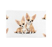 Puzzles de 1000 pièces Hytter Chihuahuas Snuggling Together Motif éducatif intellectuel en bois Puzzles amusants Jeu anti-stress