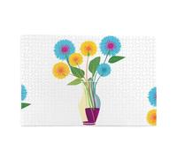 Puzzles de 1000 pièces Hytter coloré pissenlits dans un vase motif éducatif intellectuel en bois, puzzles amusants, jeu anti-stress