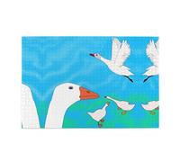 Puzzles de 1000 pièces Hytter Happy White Goose Pattern Puzzle éducatif intellectuel en bois Puzzles amusants Jeu anti-stress
