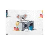 Puzzles de 1000 pièces Hytter Koala faisant du linge Motif éducatif intellectuel en bois Puzzles amusants Jeu anti-stress