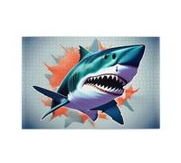 Puzzles de 1000 pièces Hytter Requin Cum Motif Puzzles éducatifs intellectuels en bois Puzzles amusants Jeu anti-stress