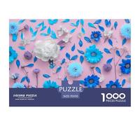 Puzzles de 1000 pièces imperméables à Motif de chrysanthèmes et de Fleurs pour Adultes. Jeux de Puzzle colorés et stimulants.