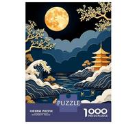 Puzzles De 1000 Pièces Japanese Moonlit Landscape Puzzles pour Adultes Jouets Anti-Stress Loisirs À La Maison Interaction Parent-Enfant 52x38cm/1000pcs