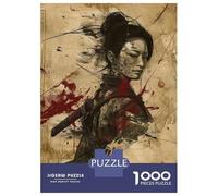 Puzzles De 1000 Pièces Japanese Warrior Woman Art Print Puzzles pour Adolescents : Amusants Et Humoristiques, Chaque Pièce Est Unique - Jouets Éducatifs 70x50cm/1000pcs