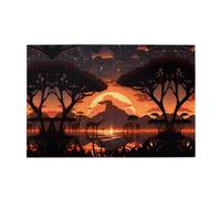 Puzzles de 1000 pièces JKIEGOQ Animaux de la savane africaine Imprimés Puzzles éducatifs intellectuels en bois Puzzles amusants Jeu anti-stress