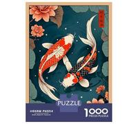 Puzzles De 1000 Pièces Koi Fish Japanese Puzzle Anti-Stress, Décoration Murale, Cadeaux Uniques pour Anniversaire Et Noël 52x38cm/1000pcs