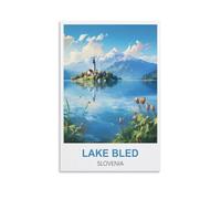 Puzzles de 1000 pièces,Lac de Bled Slovénie Puzzle éducatif de 1 000 pièces pour Adultes et Enfants. Jeux éducatifs et décoration d'intérieur. 38x26CM