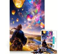 Puzzles de 1000 pièces Lanternes célestes et Galaxie pour Adultes, Jeu de logique Pointu, Amusant et Facile à Assembler, Cadeau mémorable 38x52cm