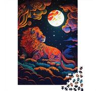Puzzles de 1000 pièces Leon Neon Light, Puzzles carrés créatifs en Bois pour Adultes, Cadeaux de Noël, 1000 pièces (75 x 50 cm)