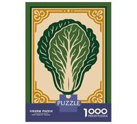 Puzzles De 1000 Pièces - Lettuce Illustration with Decorative Border Puzzles pour Adolescents, Jeu De Réflexion Et Anti-Stress, Idéal en Cadeau pour Toute La Famille 38x26cm/1000pcs