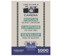 Puzzles De 1000 Pièces Life is A Like Camera Puzzle pour Adolescents Découpe De Précision Activités Amusantes À La Maison Jeu Stimulant Et Jeux en Famille 70x50cm/1000pcs
