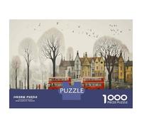 Puzzles De 1000 Pièces - London Double Decker Bus Art Print-3 Puzzle Casse-tête, Jeu De Réflexion, Décoration Murale, Idéal comme Cadeau pour Toute La Famille 52x38cm/1000pcs