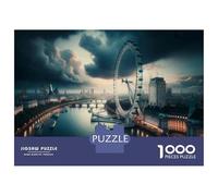 Puzzles De 1000 Pièces - London Eye Panorama Puzzle Casse-tête, Jeu De Réflexion, Décoration Murale, Idéal comme Cadeau pour Toute La Famille 38x26cm/1000pcs