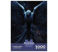 Puzzles De 1000 Pièces Lone Eagle Soars Night Sky Puzzle Anti-Stress, Décoration Murale, Cadeaux Uniques pour Anniversaire Et Noël 52x38cm/1000pcs