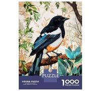 Puzzles De 1000 Pièces Magpie Animal Bird Art Puzzle Anti-Stress, Décoration Murale, Cadeaux Uniques pour Anniversaire Et Noël 70x50cm/1000pcs