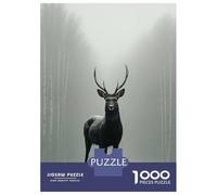 Puzzles De 1000 Pièces Majestic Deer in Winter Fog Puzzle Anti-Stress, Décoration Murale, Cadeaux Uniques pour Anniversaire Et Noël 38x26cm/1000pcs