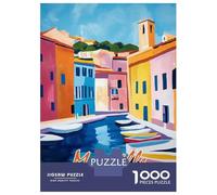 Puzzles De 1000 Pièces Marseille Canal Painting Puzzles pour Adolescents : Amusants Et Humoristiques, Chaque Pièce Est Unique - Jouets Éducatifs 52x38cm/1000pcs