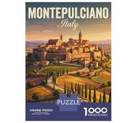 Puzzles De 1000 Pièces Montepulciano, Italy Vintage Travel Puzzles pour Adultes Jouets Anti-Stress Loisirs À La Maison Interaction Parent-Enfant 38x26cm/1000pcs