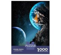 Puzzles De 1000 Pièces - Moon and Earth Puzzle Casse-tête, Jeu De Réflexion, Décoration Murale, Idéal comme Cadeau pour Toute La Famille 38x26cm/1000pcs