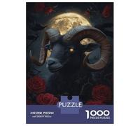 Puzzles De 1000 Pièces Moonlit Ram's Gaze Puzzle Anti-Stress, Décoration Murale, Cadeaux Uniques pour Anniversaire Et Noël 52x38cm/1000pcs