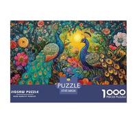 Puzzles de 1000 pièces, Motif paons et Fleurs colorées, étanche, Jeux éducatifs Amusants