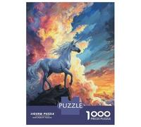 Puzzles De 1000 Pièces Mystical Unicorn Sunset Puzzle pour Adolescents Découpe De Précision Activités Amusantes À La Maison Jeu Stimulant Et Jeux en Famille 52x38cm/1000pcs