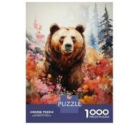 Puzzles De 1000 Pièces Nature's Majesty Grizzly Bear Art Print Puzzle pour Adolescents Découpe De Précision Activités Amusantes À La Maison Jeu Stimulant Et Jeux en Famille 38x26cm/1000pcs
