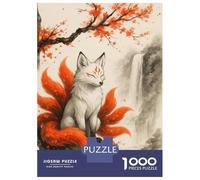 Puzzles De 1000 Pièces Nine-Tailed Fox by Waterfall Puzzle Adulte, Jouet, Décoration Murale, Une Œuvre d'art, Cadeaux Uniques pour Anniversaire Et Noël 52x38cm/1000pcs
