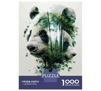 Puzzles De 1000 Pièces Panda Forest Double Exposure Art Print Puzzles pour Adolescents : Amusants Et Humoristiques, Chaque Pièce Est Unique - Jouets Éducatifs 70x50cm/1000pcs