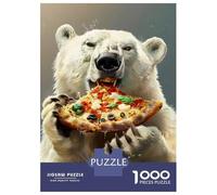 Puzzles De 1000 Pièces Polar Bear Pizza Puzzle pour Adolescents Découpe De Précision Activités Amusantes À La Maison Jeu Stimulant Et Jeux en Famille 52x38cm/1000pcs