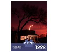 Puzzles De 1000 Pièces pour Adolescents 80s Neon Night Moon Puzzle Adulte À Faire Soi-même, Jouets Anti-Stress, Cadeaux De Noël Et d'anniversaire 52x38cm/1000pcs