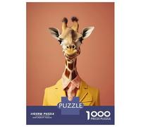 Puzzles De 1000 Pièces pour Adolescents 80s Style Giraffe Puzzles pour Adultes - Jeu Difficile Et Stimulant À Terminer 38x26cm/1000pcs