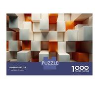 Puzzles De 1000 Pièces Pour Adolescents Abstract 3D Cubes Background Puzzles Pour Adolescents - Niveau De Difficulté : Difficile - Chaque Pièce Est Unique - Cadeau D'anniversaire, Cadeaux, 70x50cm/100