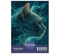 Puzzles De 1000 Pièces pour Adolescents Abstract Cat Portrait Puzzle Adulte Jeu Manuel Défi Difficile Cadeaux pour Amis Et Famille 38x26cm/1000pcs