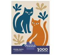 Puzzles De 1000 Pièces pour Adolescents Abstract Cats and Foliage Illustration Puzzles pour Adolescents, Jouets Anti-Stress, Cadeaux pour Femmes, Cadeaux Anti-Stress 70x50cm/1000pcs