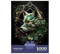 Puzzles De 1000 Pièces pour Adolescents Abstract Geometric Wolf Puzzle Adulte Anti-Stress, Jeu De Vitesse, Défi Éducatif 52x38cm/1000pcs