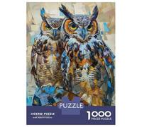 Puzzles De 1000 Pièces pour Adolescents Abstract Owl Art Print Puzzle pour Adolescents, Activités Familiales pour Anniversaire, Noël Et Cadeaux Uniques 38x26cm/1000pcs