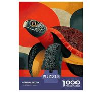Puzzles De 1000 Pièces pour Adolescents Abstract Turtle Art with Geometric Shapes Puzzle pour Adultes Jeu Manuel Amusant Et Humoristique Aide À Exercer Le Cerveau 70x50cm/1000pcs