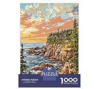 Puzzles De 1000 Pièces Pour Adolescents Acadia National Park Sunset Puzzles Pour Adolescents - Niveau De Difficulté : Difficile - Chaque Pièce Est Unique - Cadeau D'anniversaire, Cadeaux, 52x38cm/1000
