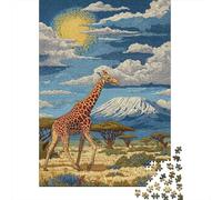 Puzzles De 1000 Pièces pour Adolescents African Safari Scene with Giraffe-1 Puzzles pour Adultes Jeux Relaxants Décoration Intérieure pour Anniversaire, Noël 52x38cm/1000pcs