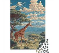 Puzzles De 1000 Pièces pour Adolescents African Safari Scene with Giraffe Puzzles pour Adolescents Jeux Relaxants pour S'amuser en Famille Offrez-Leur Un Cadeau 70x50cm/1000pcs