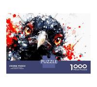 Puzzles De 1000 Pièces pour Adolescents Aggressive Bird Portrait Puzzle Adulte Jeu Manuel Défi Difficile Cadeaux pour Amis Et Famille 70x50cm/1000pcs