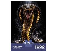 Puzzles De 1000 Pièces pour Adolescents Aggressive Cobra Snake Puzzles pour Adultes Améliore La Mémoire Interaction Parent-Enfant Jouet Jeu Intellectuel 38x26cm/1000pcs