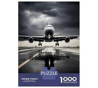 Puzzles De 1000 Pièces pour Adolescents Airliner Take Off Rainy Puzzles pour Adultes : Un Jeu De Réflexion Amusant Et Humoristique, Idéal en Cadeau pour Toute La Famille 52x38cm/1000pcs