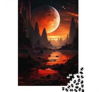 Puzzles De 1000 Pièces pour Adolescents Alien Planet Sunset Landscape Puzzle pour Adolescents Améliore La Mémoire Stimulant À Compléter Apprentissage Jouets Éducatifs 38x26cm/1000pcs