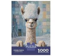 Puzzles De 1000 Pièces pour Adolescents Alpaca Bath Time Puzzle pour Adolescents Améliore La Mémoire Stimulant À Compléter Apprentissage Jouets Éducatifs 52x38cm/1000pcs