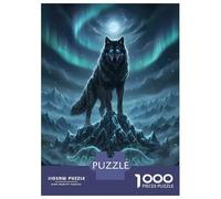 Puzzles De 1000 Pièces pour Adolescents Alpha Wolf - Frozen Wild Ruler Dark Fantasy Illustration Puzzle pour Adultes Relax Games Hand Speed Race Offre Cadeaux pour Toute La Famille 70x50cm/1000pcs